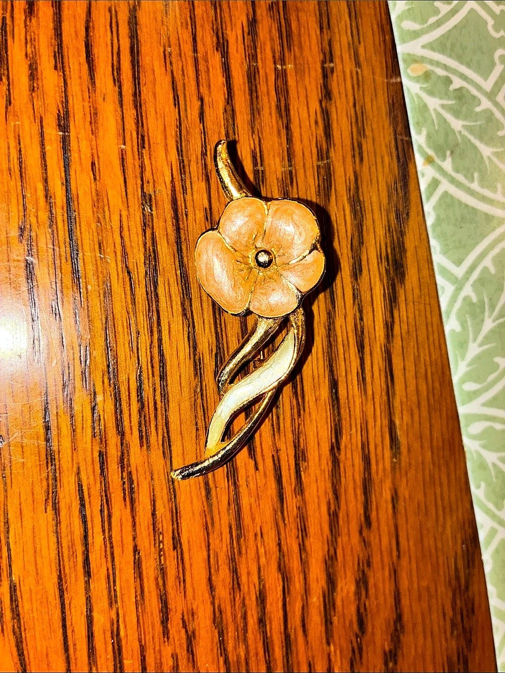 Floral Gold-Tone Brooch